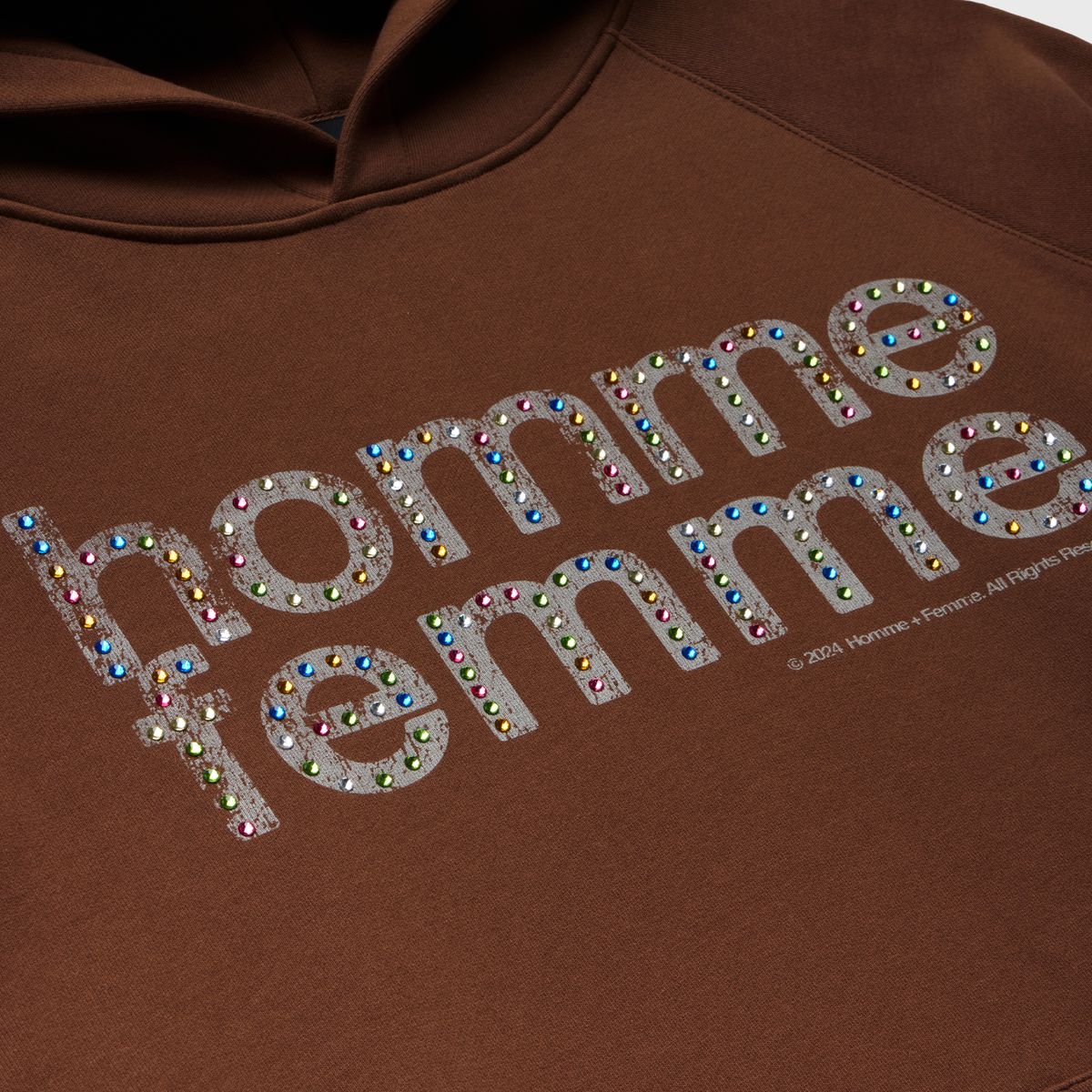 HOMME FEMME MARDI GRAS RHINESTONE HEAVYWEIGHT HOODIE