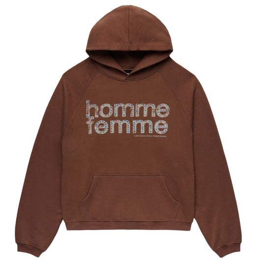 HOMME FEMME MARDI GRAS RHINESTONE HEAVYWEIGHT HOODIE
